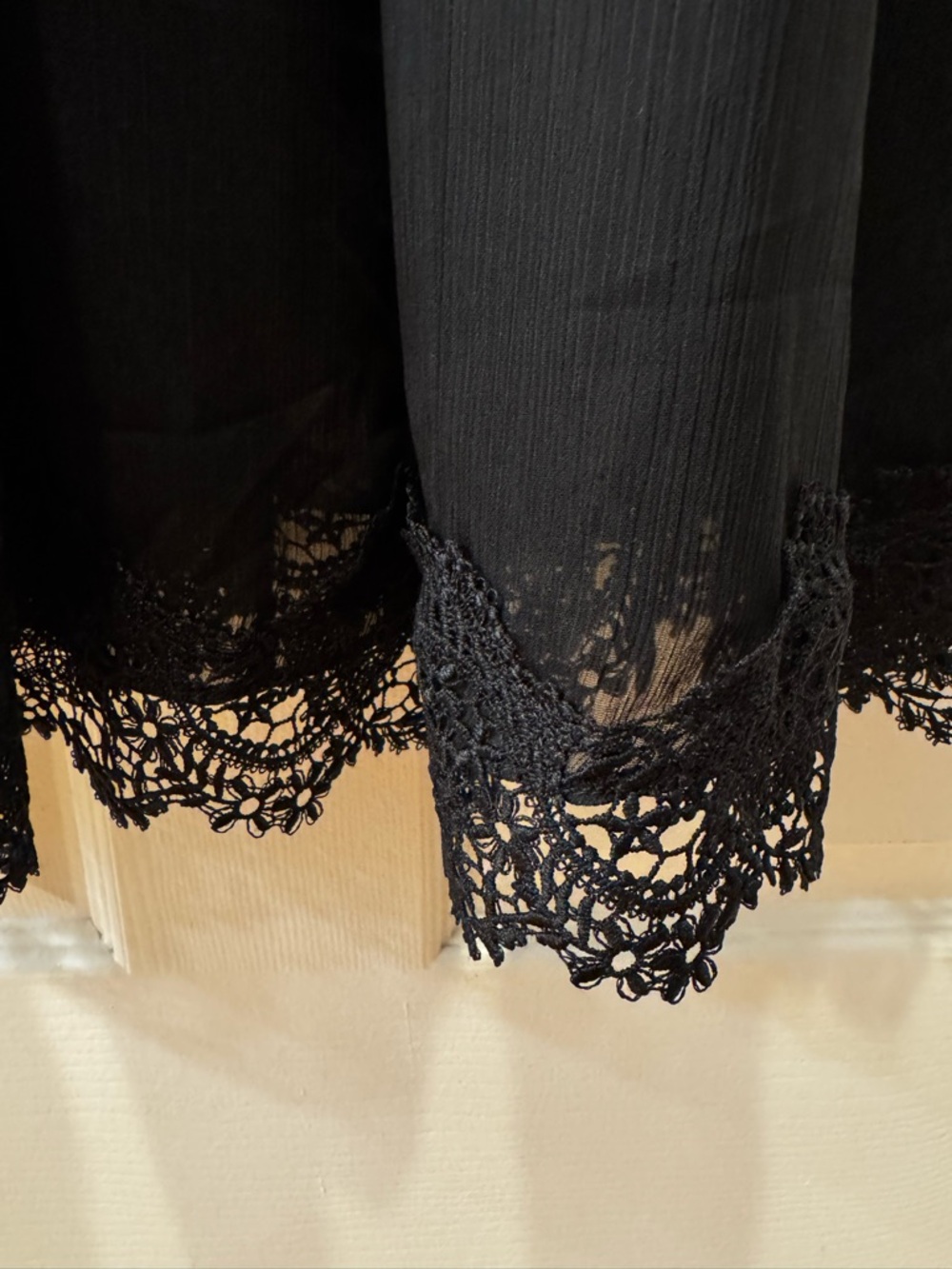 Allsaints Sara Black Lace V-Neck Sheer Midi Dress Sz. 2 - Picture 14 of 16